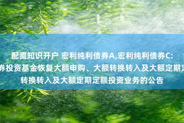 配资知识开户 宏利纯利债券A,宏利纯利债券C: 宏利纯利债券型证券投资基金恢复大额申购、大额转换转入及大额定期定额投资业务的公告