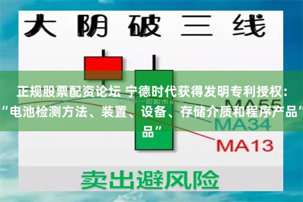 正规股票配资论坛 宁德时代获得发明专利授权：“电池检测方法、装置、设备、存储介质和程序产品”