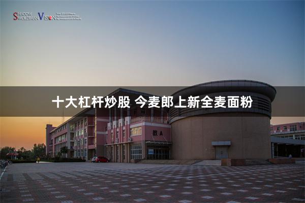 十大杠杆炒股 今麦郎上新全麦面粉