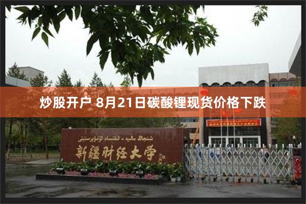 炒股开户 8月21日碳酸锂现货价格下跌